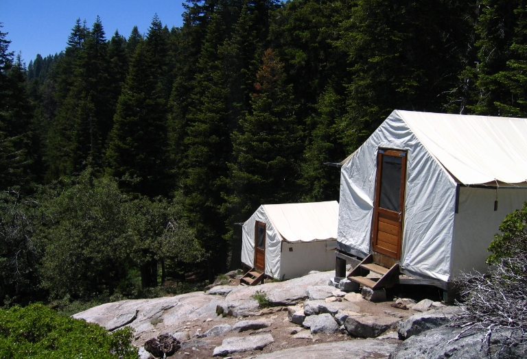 Tent cabins at Bearpaw High Sierra Camp in Sequoia National Park